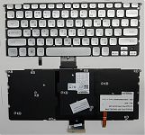 Клавиатура для ноутбука Dell Inspiron 14Z, 15Z, XPS L412z, L511Z серебряная, без рамки, с подсветкой